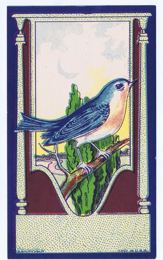 Blue Bird (Untitled Broom Label)